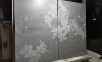 梨花图案墙面混凝土装饰